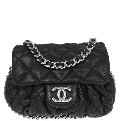Chanel Black Calfskin Chain Around Shoulder Bag