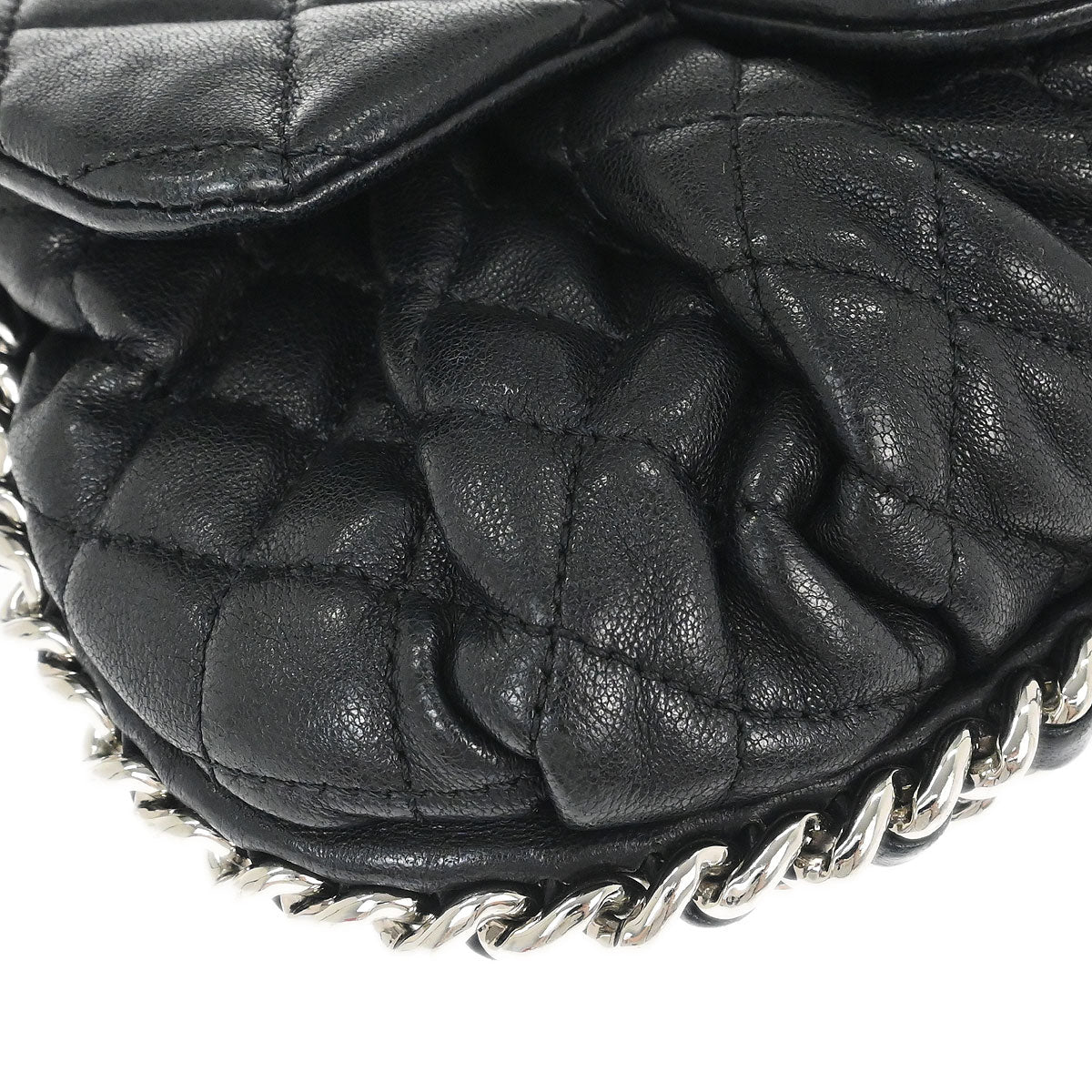 Chanel Black Calfskin Chain Around Shoulder Bag