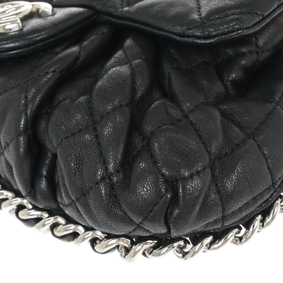 Chanel Black Calfskin Chain Around Shoulder Bag