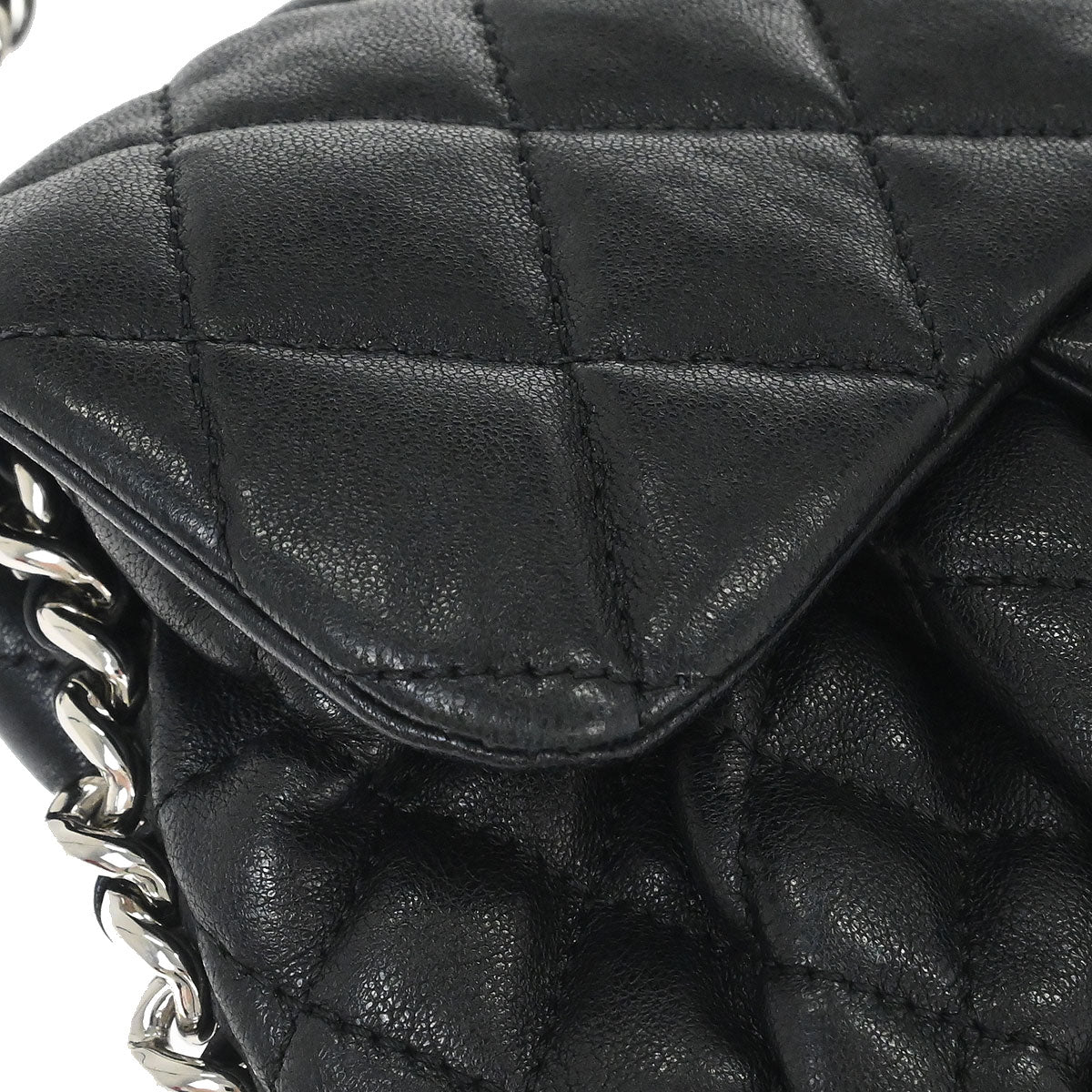 Chanel Black Calfskin Chain Around Shoulder Bag