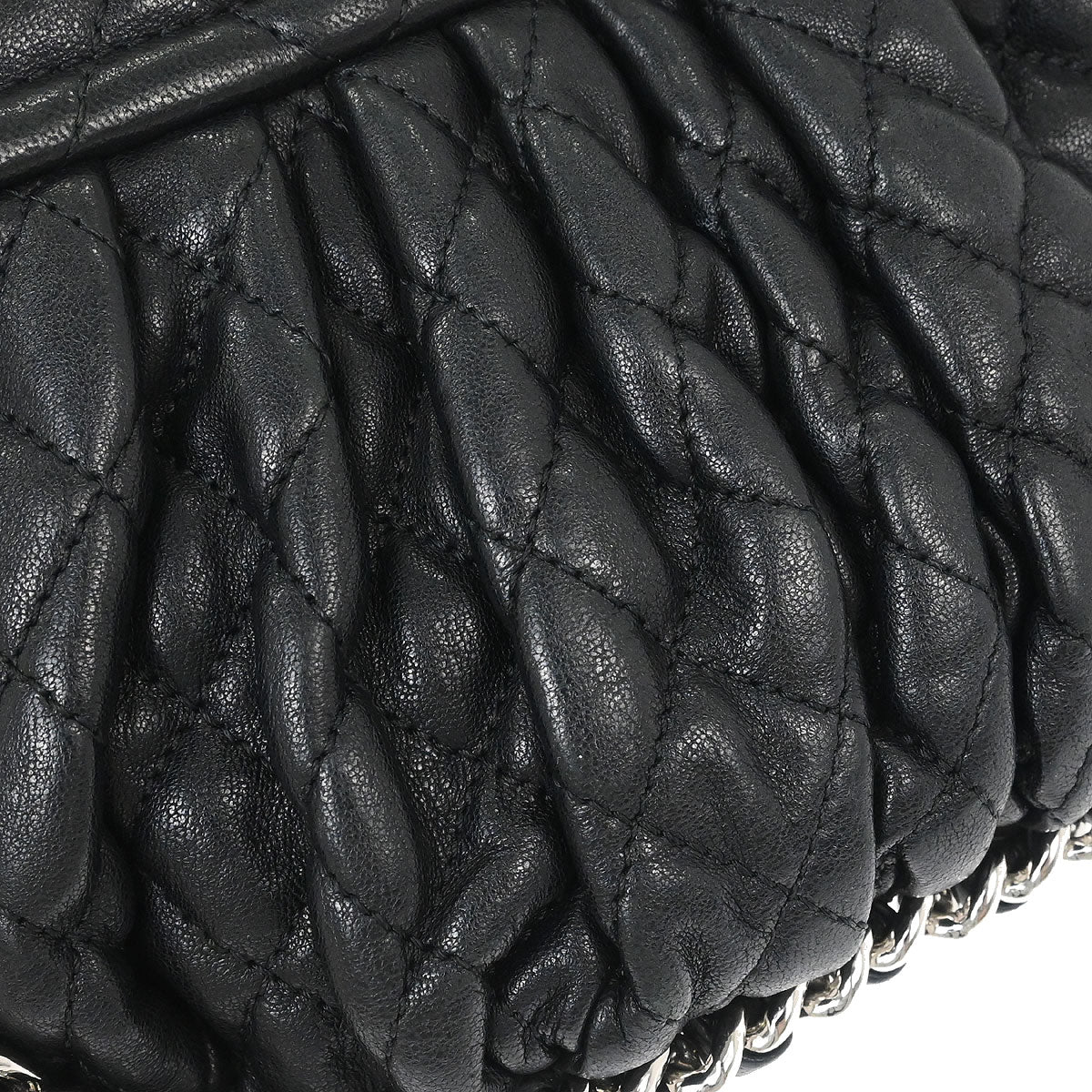 Chanel Black Calfskin Chain Around Shoulder Bag