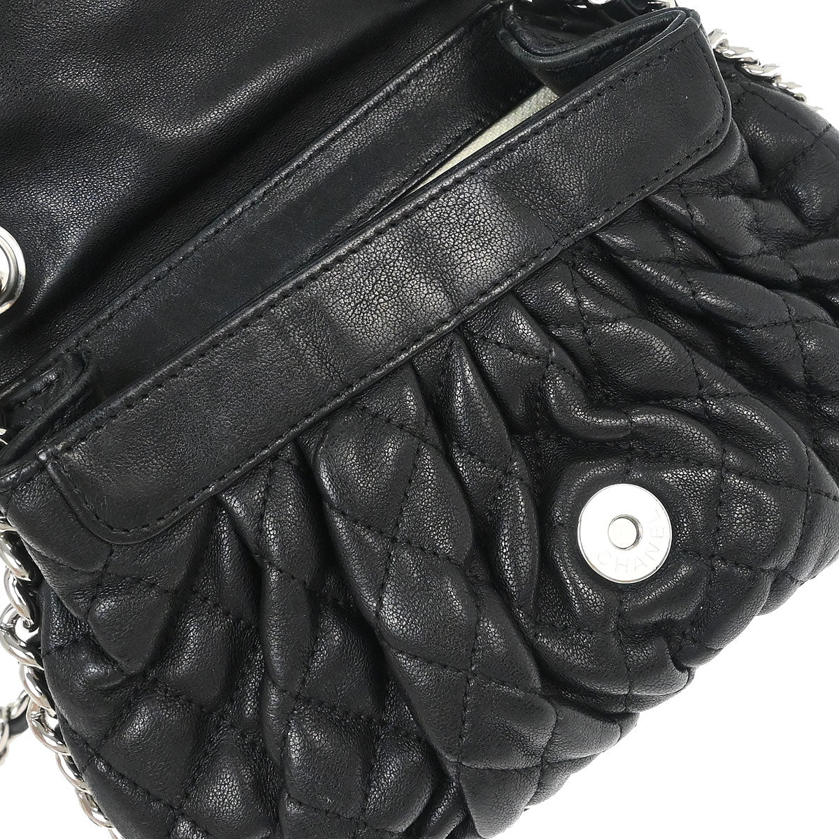 Chanel Black Calfskin Chain Around Shoulder Bag