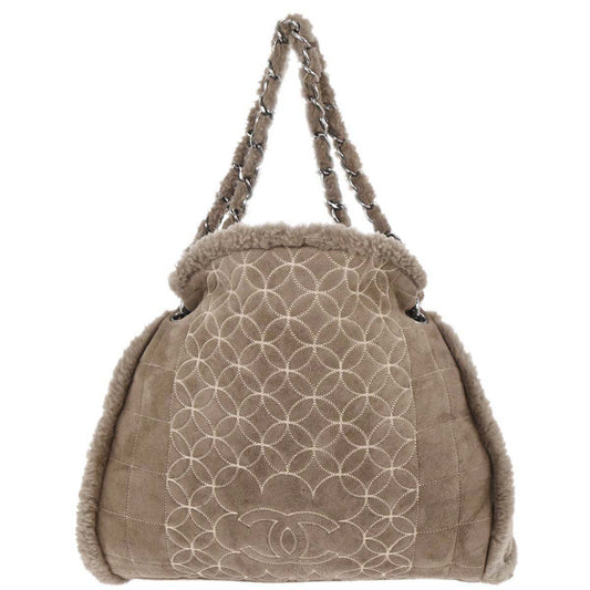 Chanel Brown Mouton Choco Bar Tote Handbag