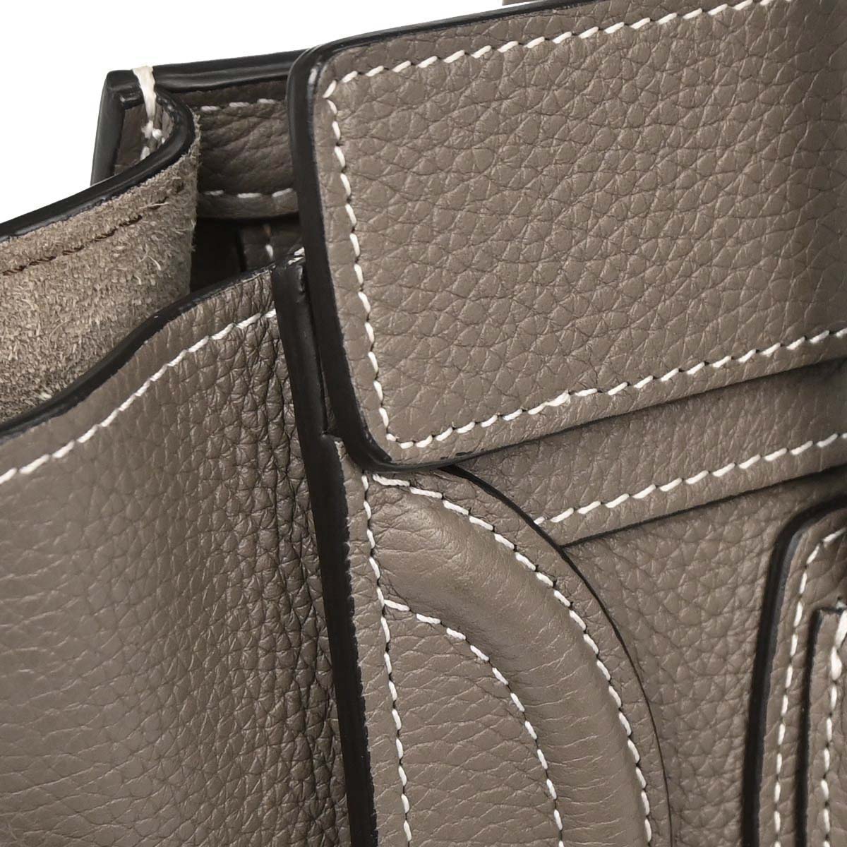 Celine Brown Leather Nano Luggage Tote Bag