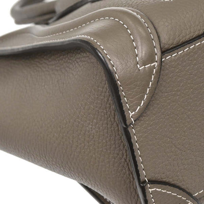 Celine Brown Leather Nano Luggage Tote Bag
