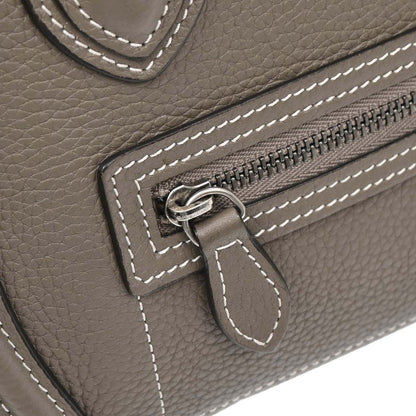 Celine Brown Leather Nano Luggage Tote Bag