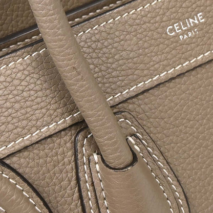 Celine Brown Leather Nano Luggage Tote Bag