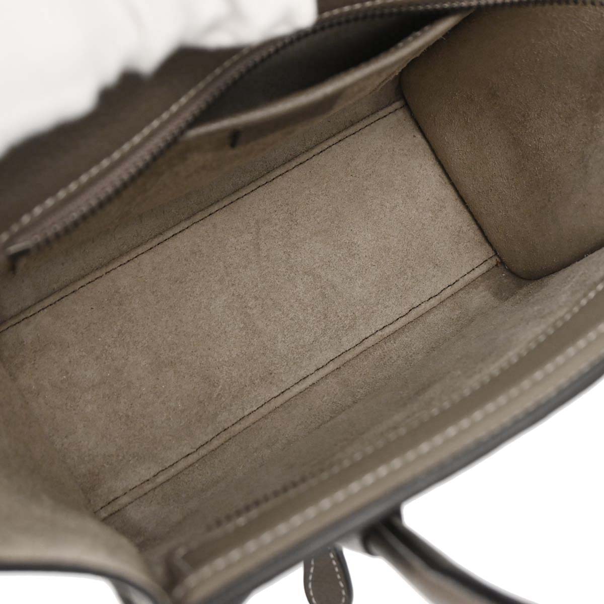 Celine Brown Leather Nano Luggage Tote Bag