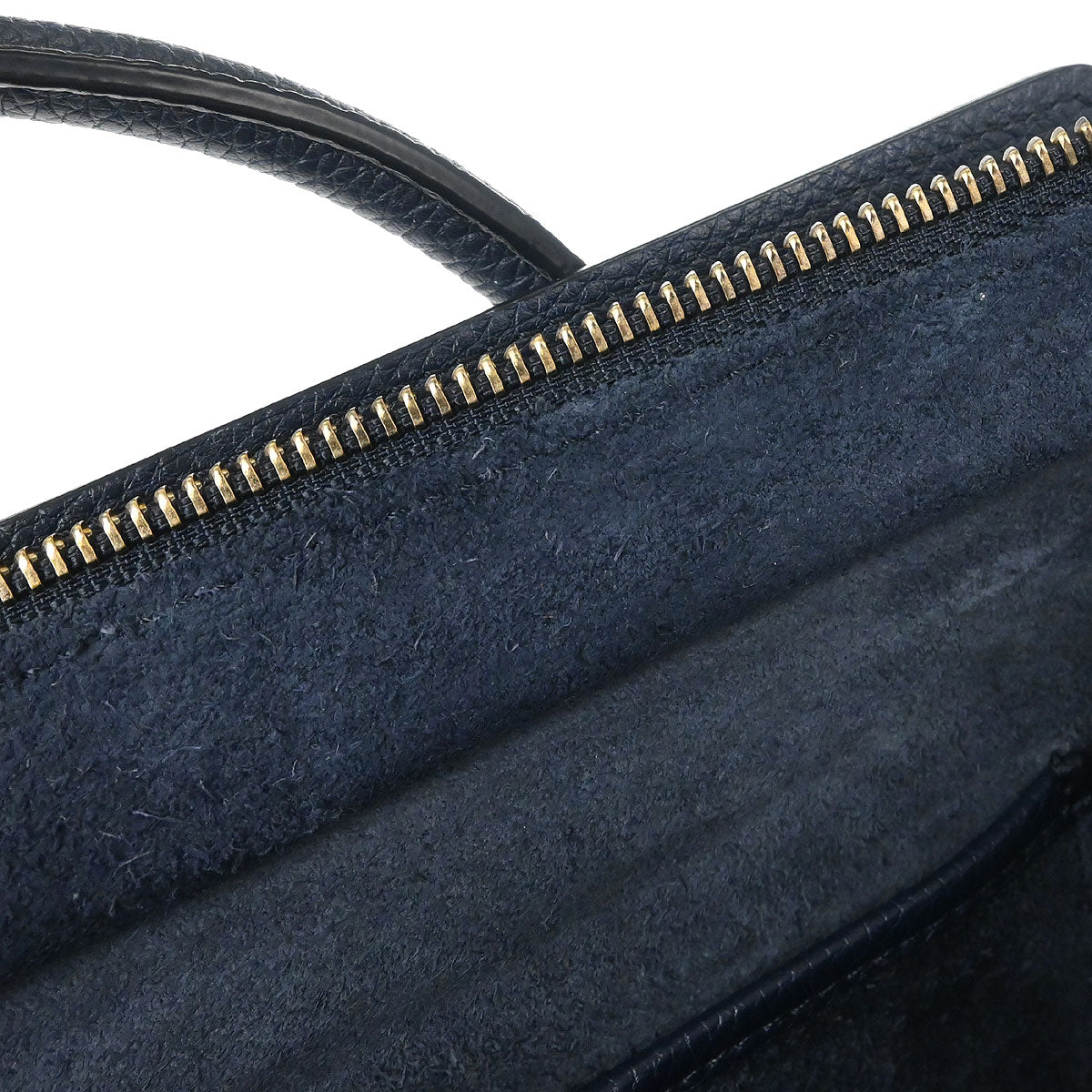 Celine Navy Leather Nano Luggage Shoulder Tote Bag