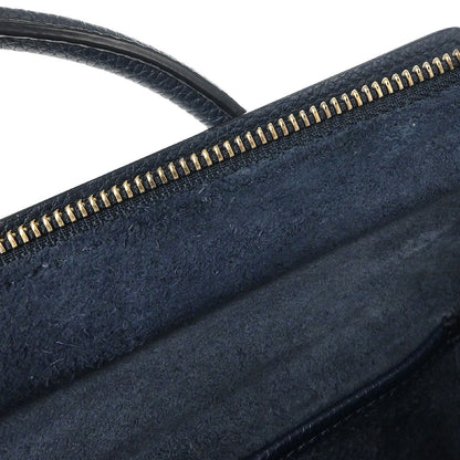 Celine Navy Leather Nano Luggage Shoulder Tote Bag