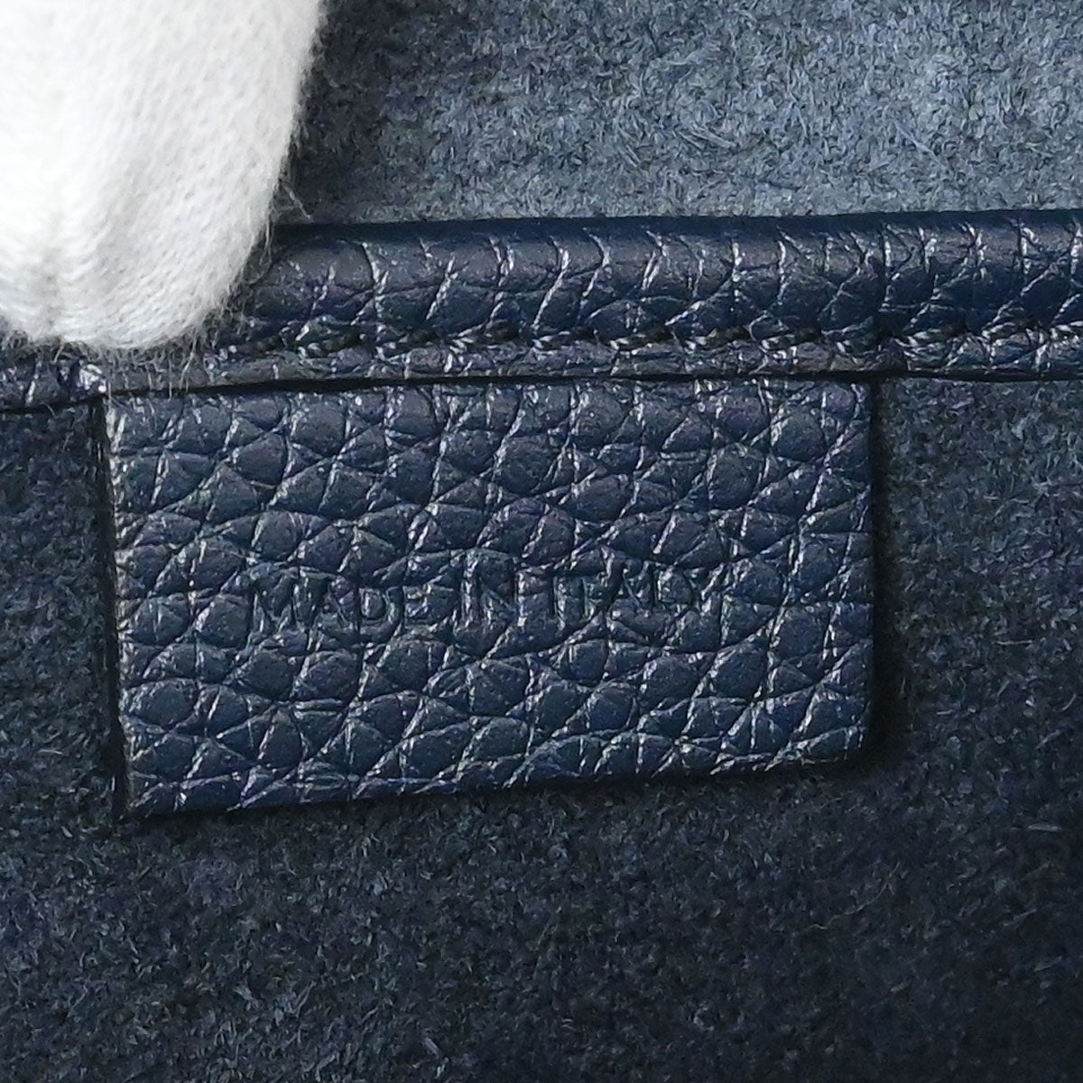 Celine Navy Leather Nano Luggage Shoulder Tote Bag