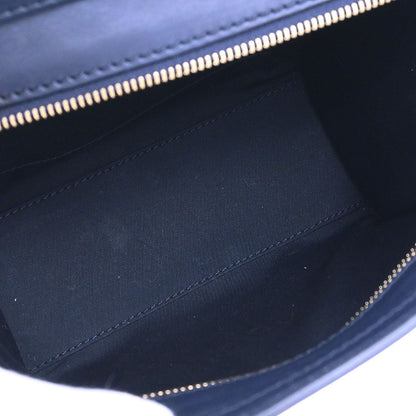 Celine Navy Leather Nano Luggage 2way Shoulder Tote Bag