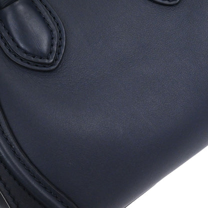 Celine Navy Leather Nano Luggage 2way Shoulder Tote Bag