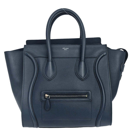 Celine Navy Mini Luggage Tote Bag