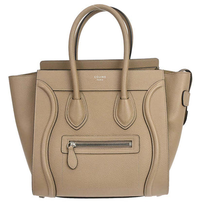 Celine Beige Luggage Micro Tote Handbag