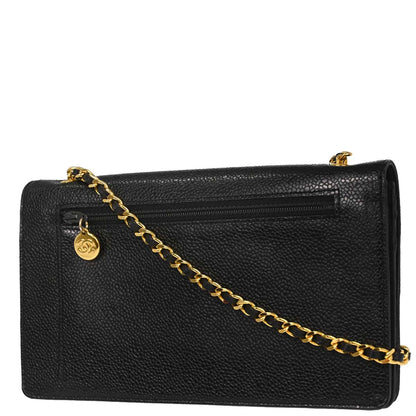 Chanel Black Caviar Skin WOC Wallet on Chain Bag