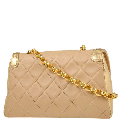 Chanel Beige Lambskin Shoulder Bag