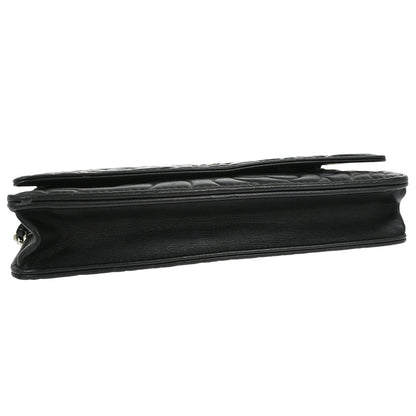 Chanel Black Lambskin Camellia WOC Wallet on Chain Bag
