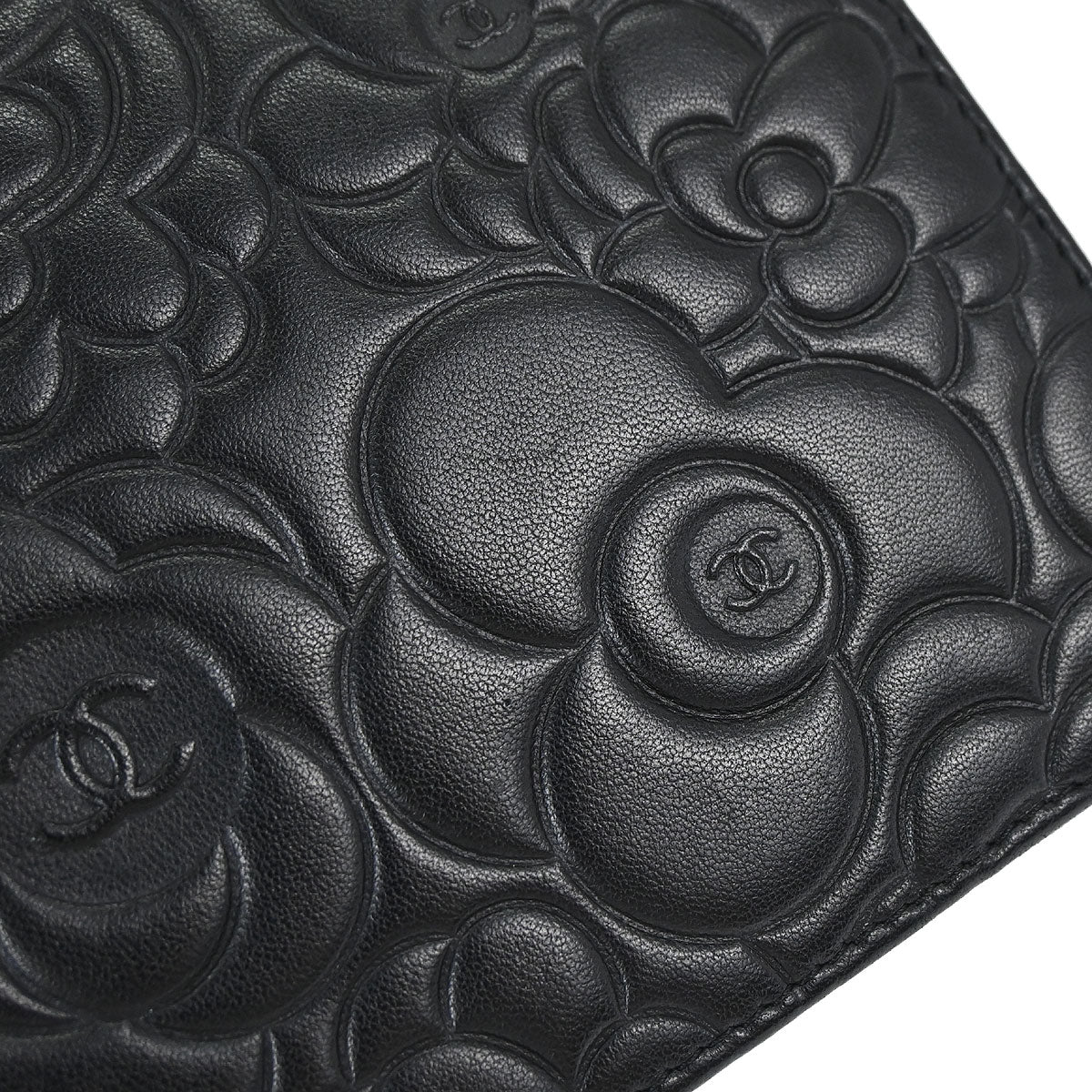 Chanel Black Lambskin Camellia WOC Wallet on Chain Bag