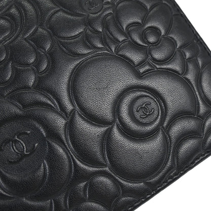 Chanel Black Lambskin Camellia WOC Wallet on Chain Bag