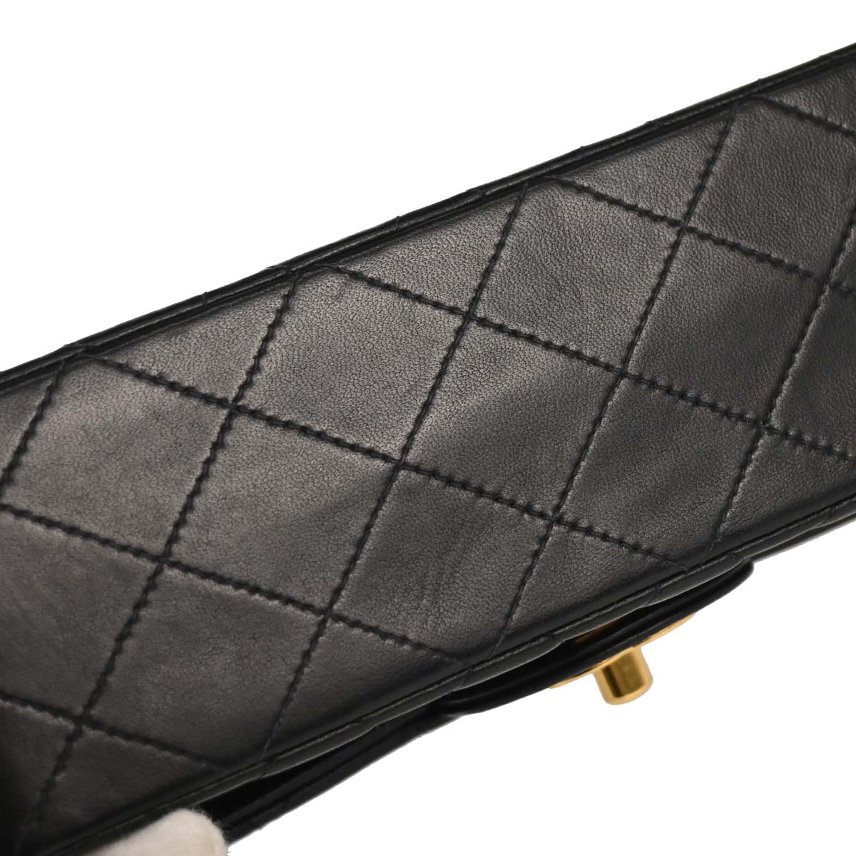Chanel 2000-2002 Black Lambskin Small Classic Double Flap Shoulder Bag