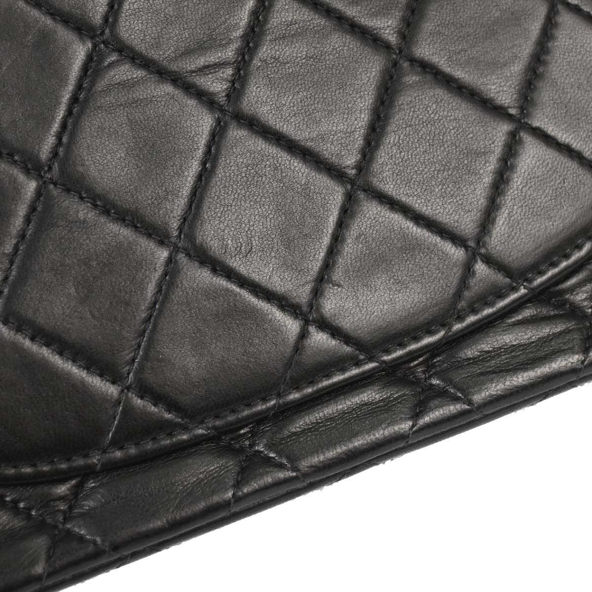 Chanel 2000-2002 Black Lambskin Small Classic Double Flap Shoulder Bag