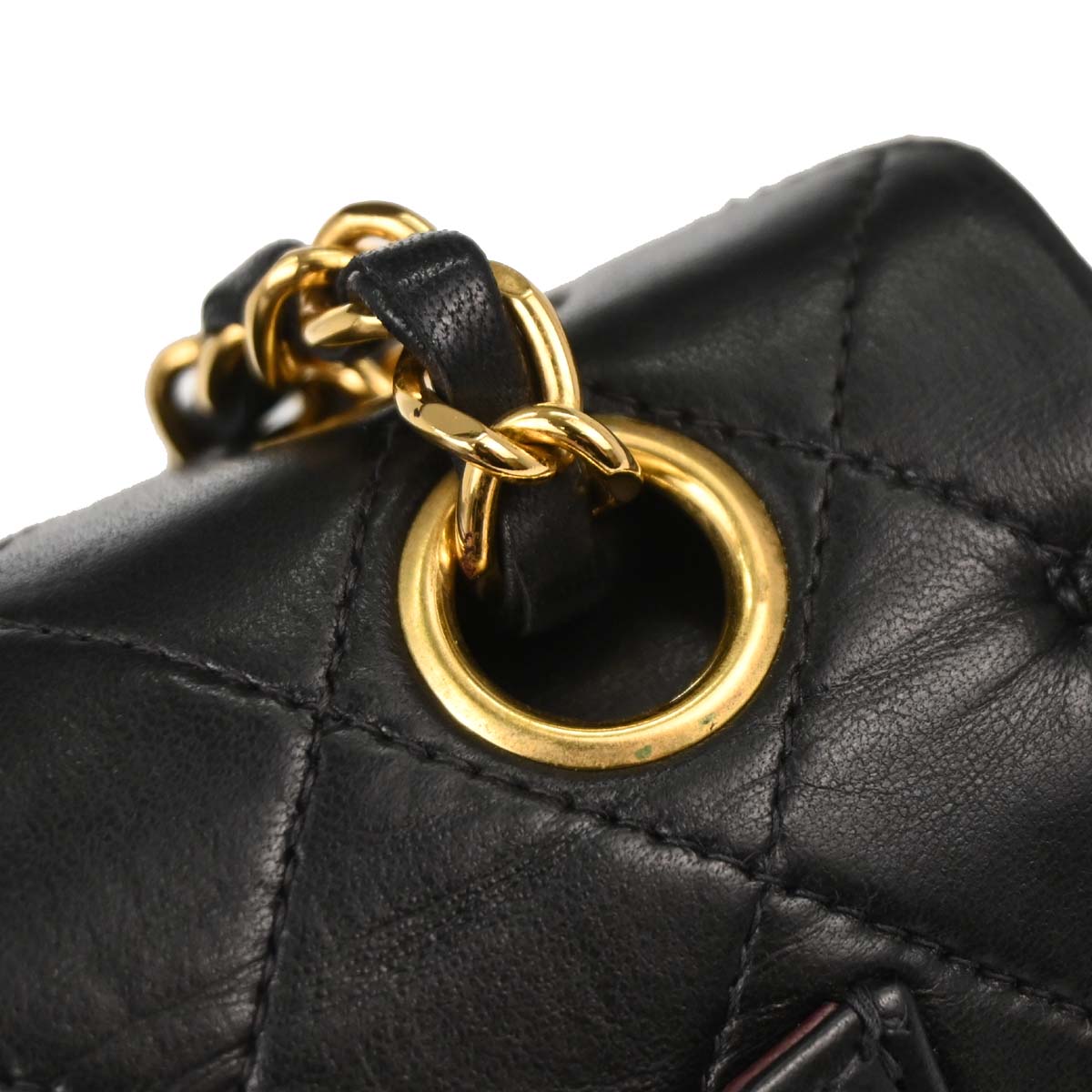 Chanel 2000-2002 Black Lambskin Small Classic Double Flap Shoulder Bag