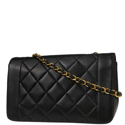 Chanel Black Lambskin Small Diana Shoulder Bag