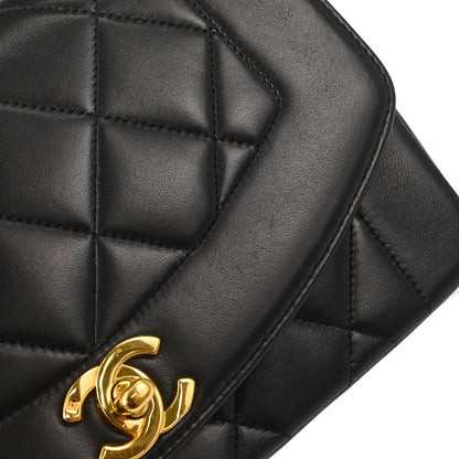 Chanel Black Lambskin Small Diana Shoulder Bag