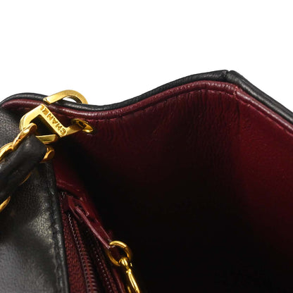 Chanel Black Lambskin Small Diana Shoulder Bag