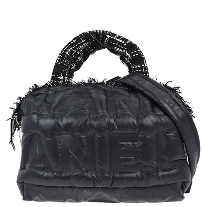 Chanel Black Nylon Coco Neige Doudoune 2way Shoulder Tote Bag