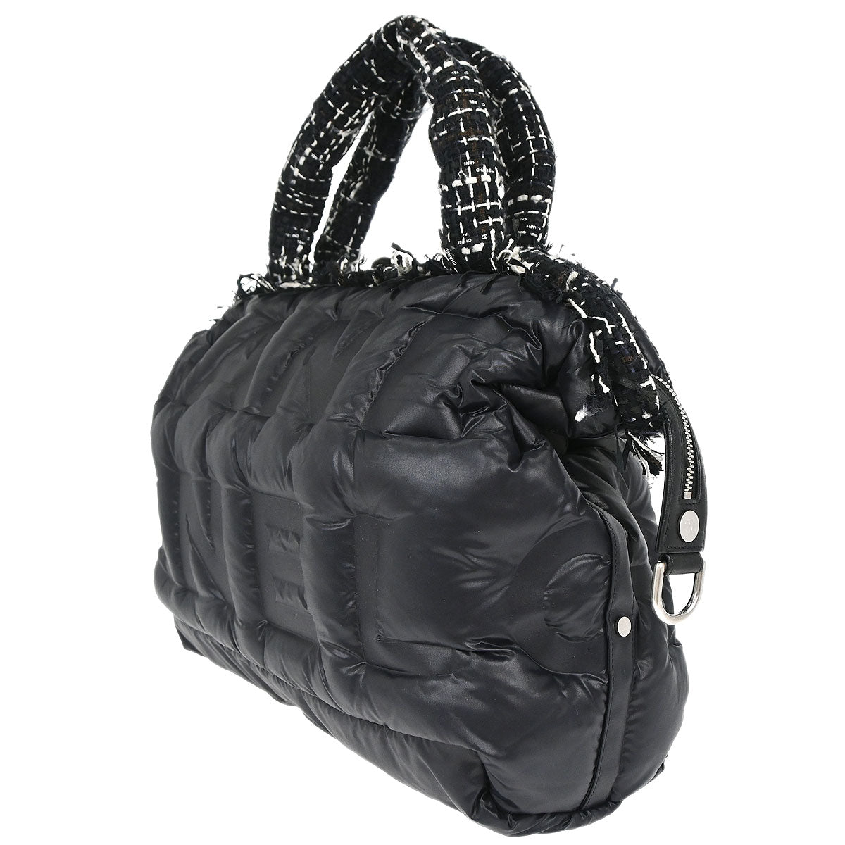 Chanel Black Nylon Coco Neige Doudoune 2way Shoulder Tote Bag