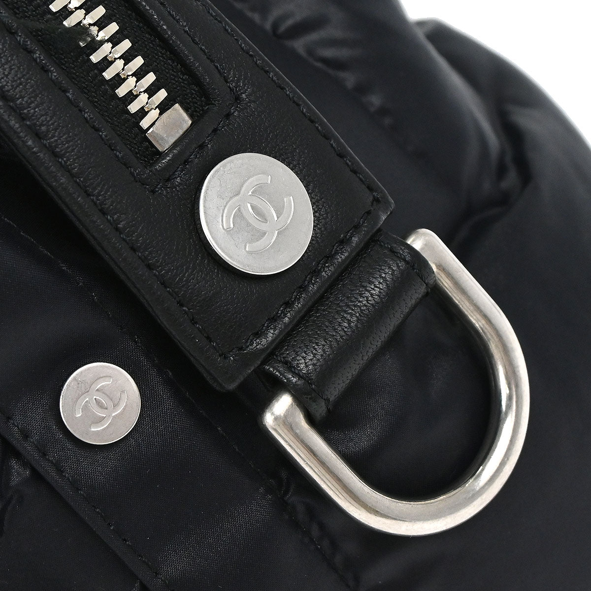 Chanel Black Nylon Coco Neige Doudoune 2way Shoulder Tote Bag