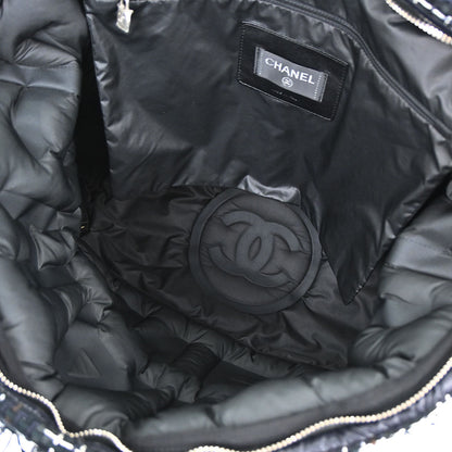 Chanel Black Nylon Coco Neige Doudoune 2way Shoulder Tote Bag