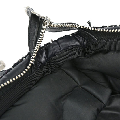 Chanel Black Nylon Coco Neige Doudoune 2way Shoulder Tote Bag