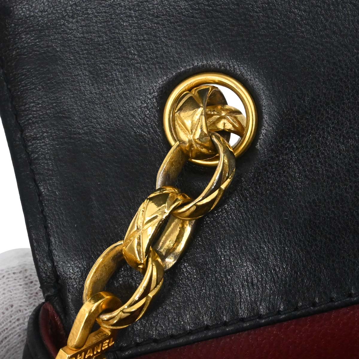Chanel 1989-1991 Black Lambskin Straight Full Flap Shoulder Bag