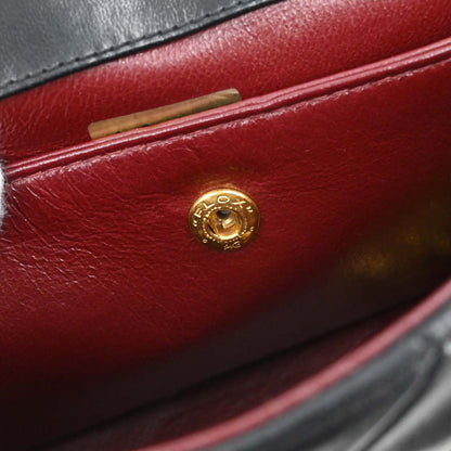 Chanel 1989-1991 Black Lambskin Straight Full Flap Shoulder Bag