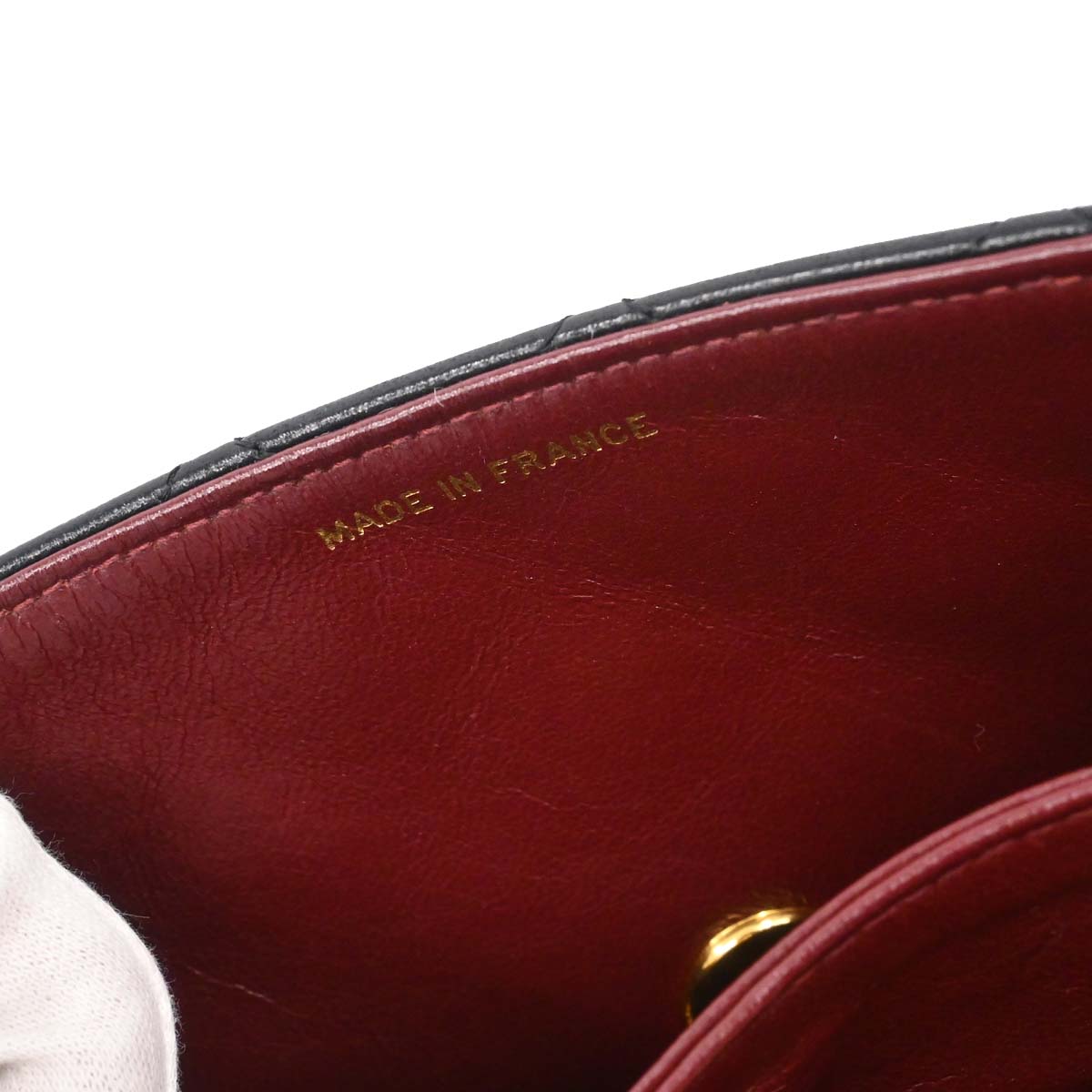 Chanel 1989-1991 Black Lambskin Straight Full Flap Shoulder Bag