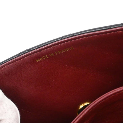 Chanel 1989-1991 Black Lambskin Straight Full Flap Shoulder Bag