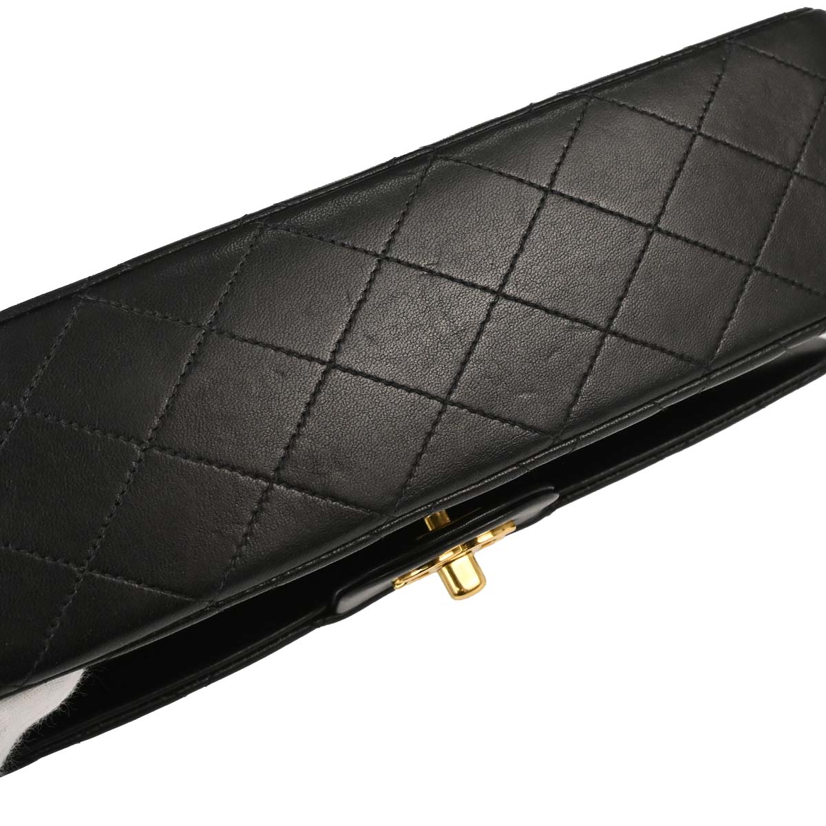 Chanel 1991-1994 Black Lambskin Medium Classic Double Flap Shoulder Bag