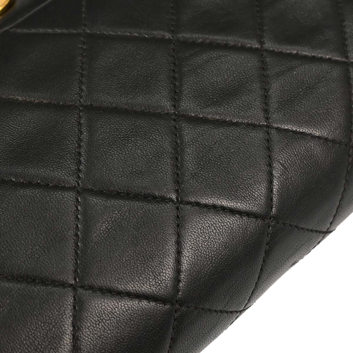 Chanel 1991-1994 Black Lambskin Medium Classic Double Flap Shoulder Bag