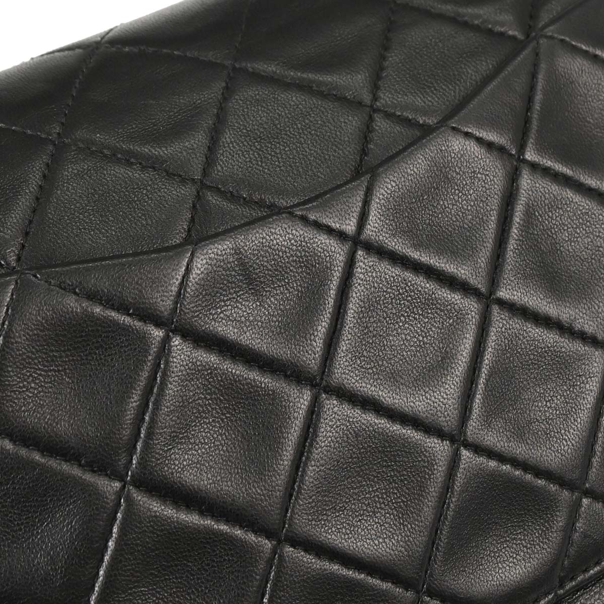 Chanel 1991-1994 Black Lambskin Medium Classic Double Flap Shoulder Bag