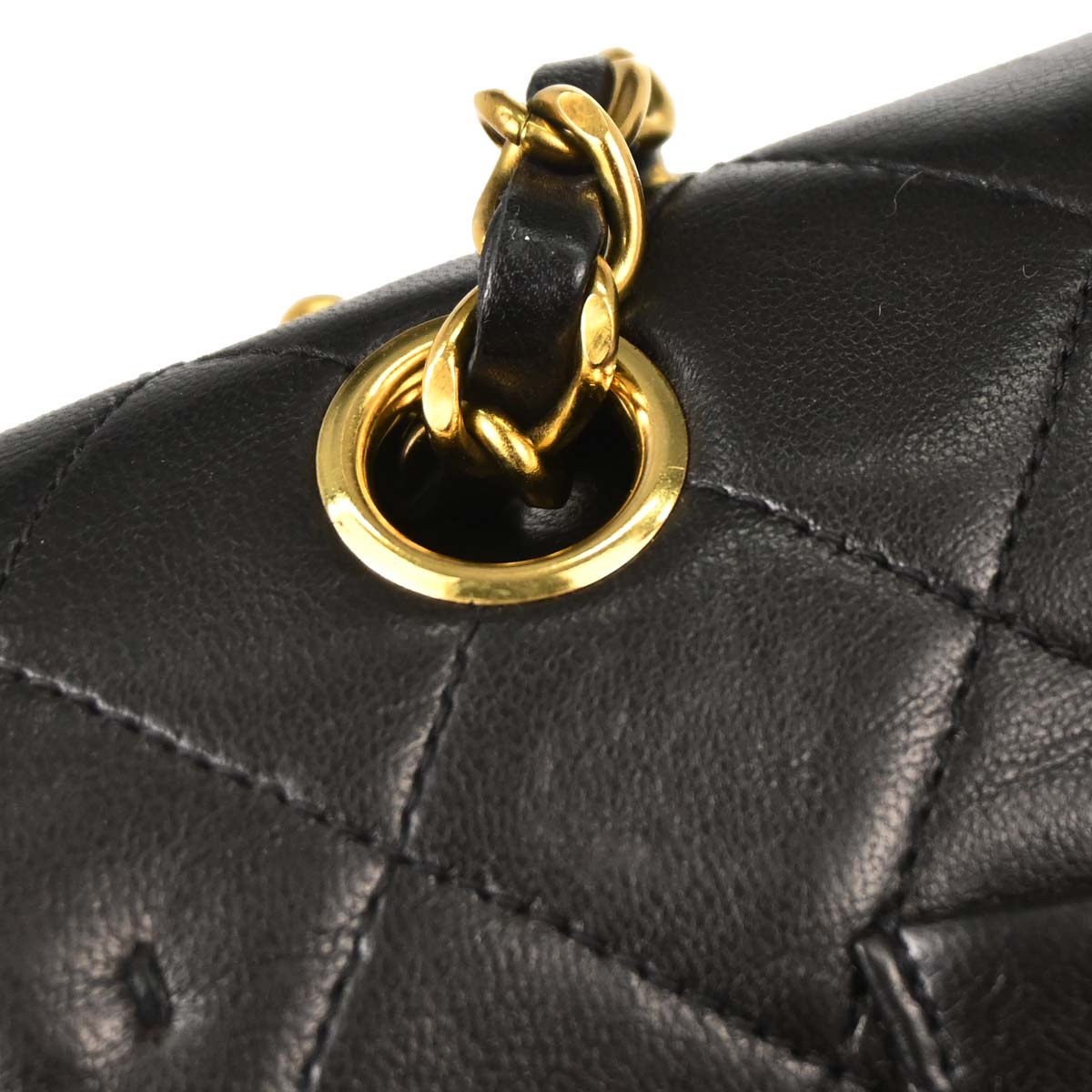 Chanel 1994-1996 Black Lambskin Medium Classic Double Flap Shoulder Bag
