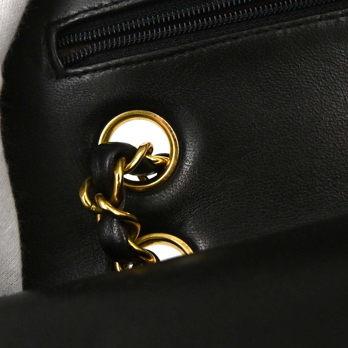 Chanel 1994-1996 Black Lambskin Medium Classic Double Flap Shoulder Bag