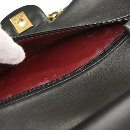 Chanel 1994-1996 Black Lambskin Medium Classic Double Flap Shoulder Bag