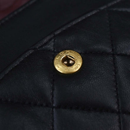 Chanel 1994-1996 Black Lambskin Medium Classic Double Flap Shoulder Bag