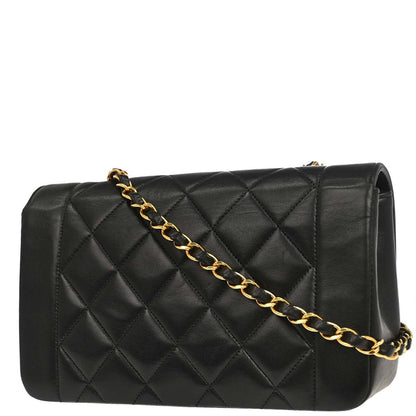 Chanel 1994-1996 Black Lambskin Small Diana Shoulder Bag