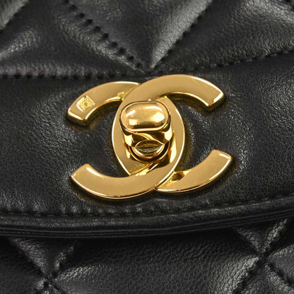 Chanel 1994-1996 Black Lambskin Small Diana Shoulder Bag
