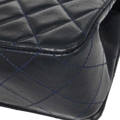 Chanel Navy Lambskin Turnlock Mini Full Flap Shoulder Bag