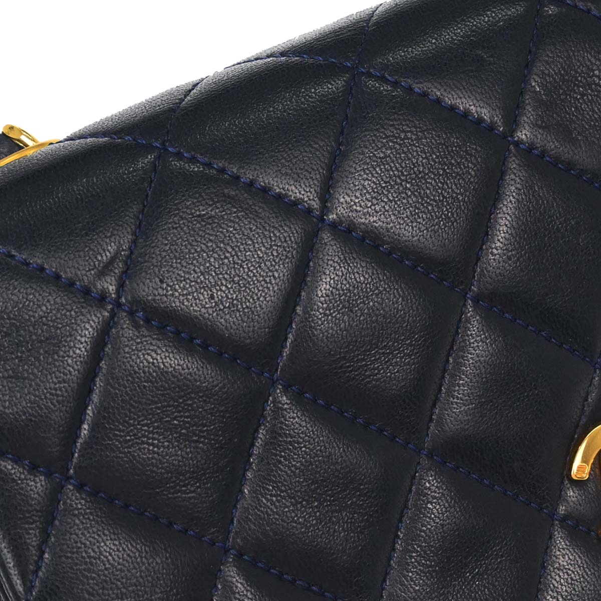Chanel Navy Lambskin Turnlock Mini Full Flap Shoulder Bag